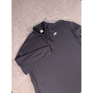 Nike NSW Men Sweatshirt XL Black Logo Dri‎ Fit Pockets Long Sleeve Mock Neck
